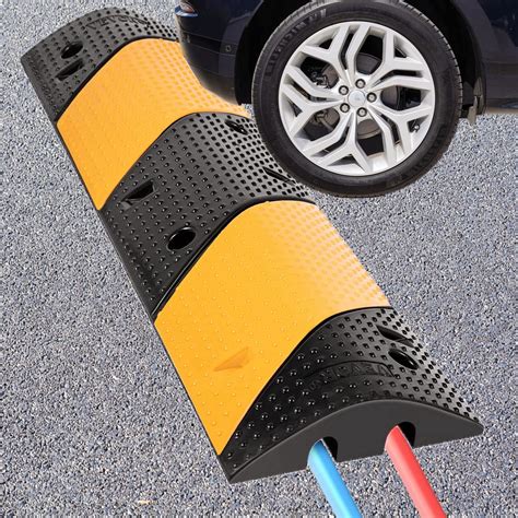Modular Rubber Speed Bump Driveway Cable Protector Ramp 4 Packs 1-Channel 47. . Driveway speed bumps